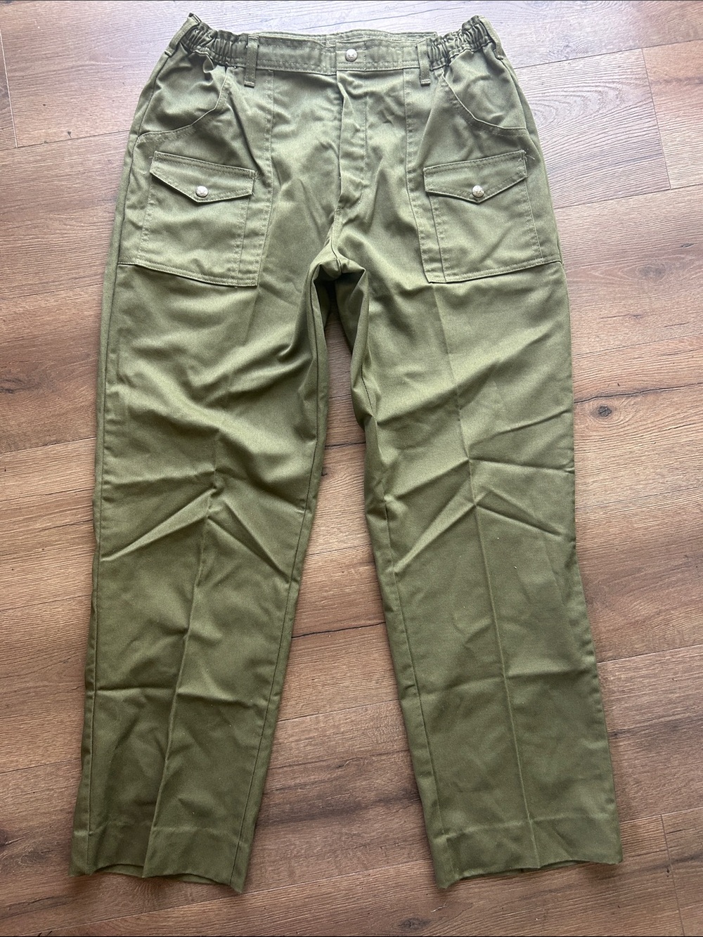 Boy Scouts Vintage Union Made Olive Green Utility Cargo Pants ! 36x36
